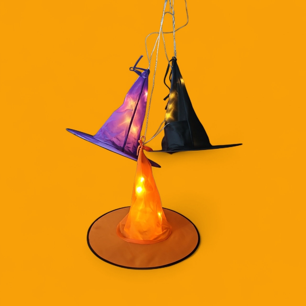 Floating Witch Hats With LED Lights